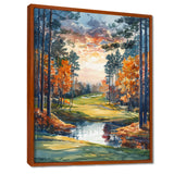 Green Orange Autumn Golf Haven Country Club I - Golf Canvas Wall Art