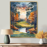 Green Orange Autumn Golf Haven Country Club I - Golf Canvas Wall Art