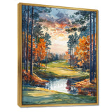 Green Orange Autumn Golf Haven Country Club I - Golf Canvas Wall Art