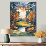 Green Orange Autumn Golf Haven Country Club I - Golf Canvas Wall Art