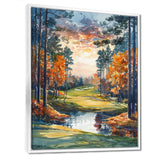 Green Orange Autumn Golf Haven Country Club I - Golf Canvas Wall Art