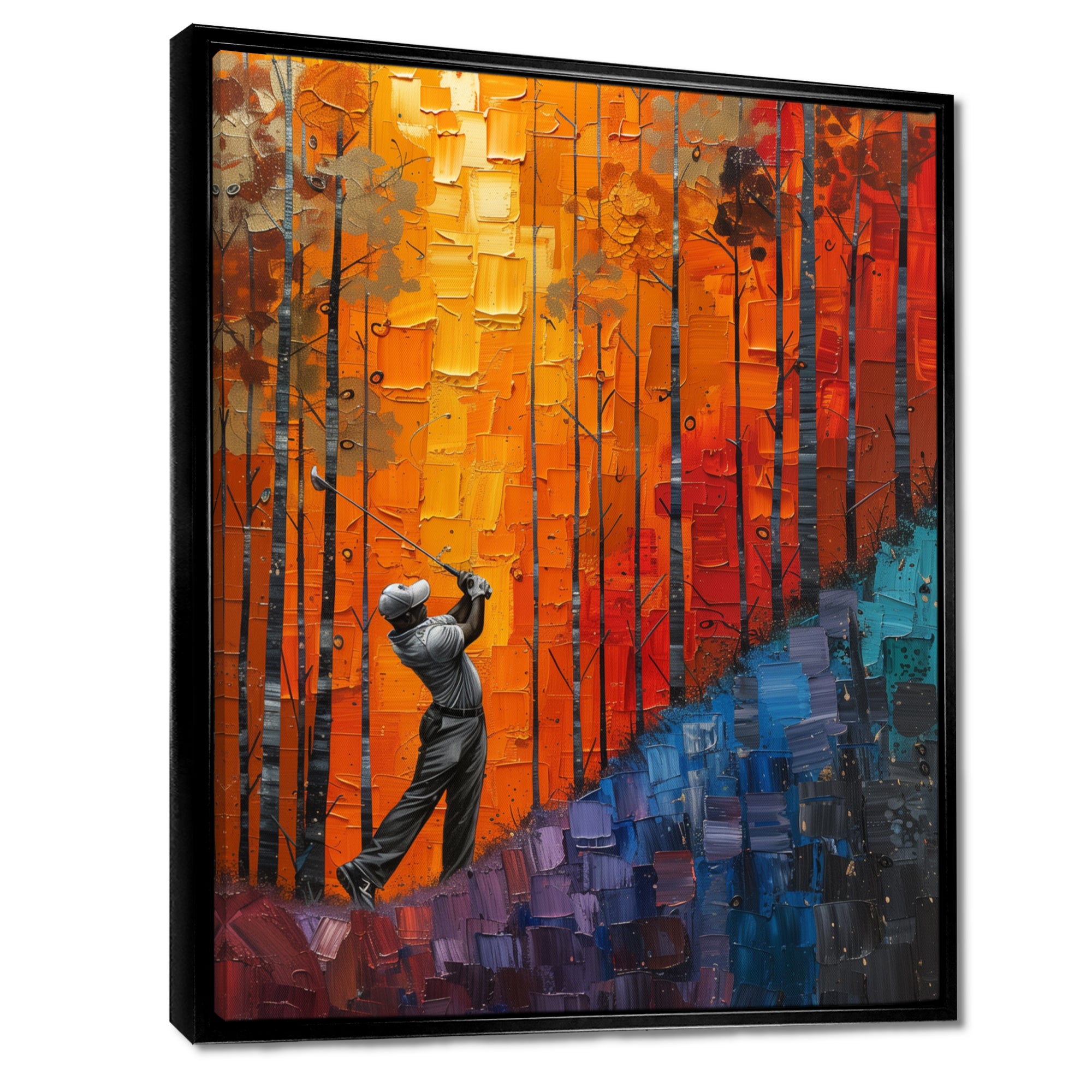 Yellow Red Golfing Heritage Country Club I - Golf Canvas Wall Art