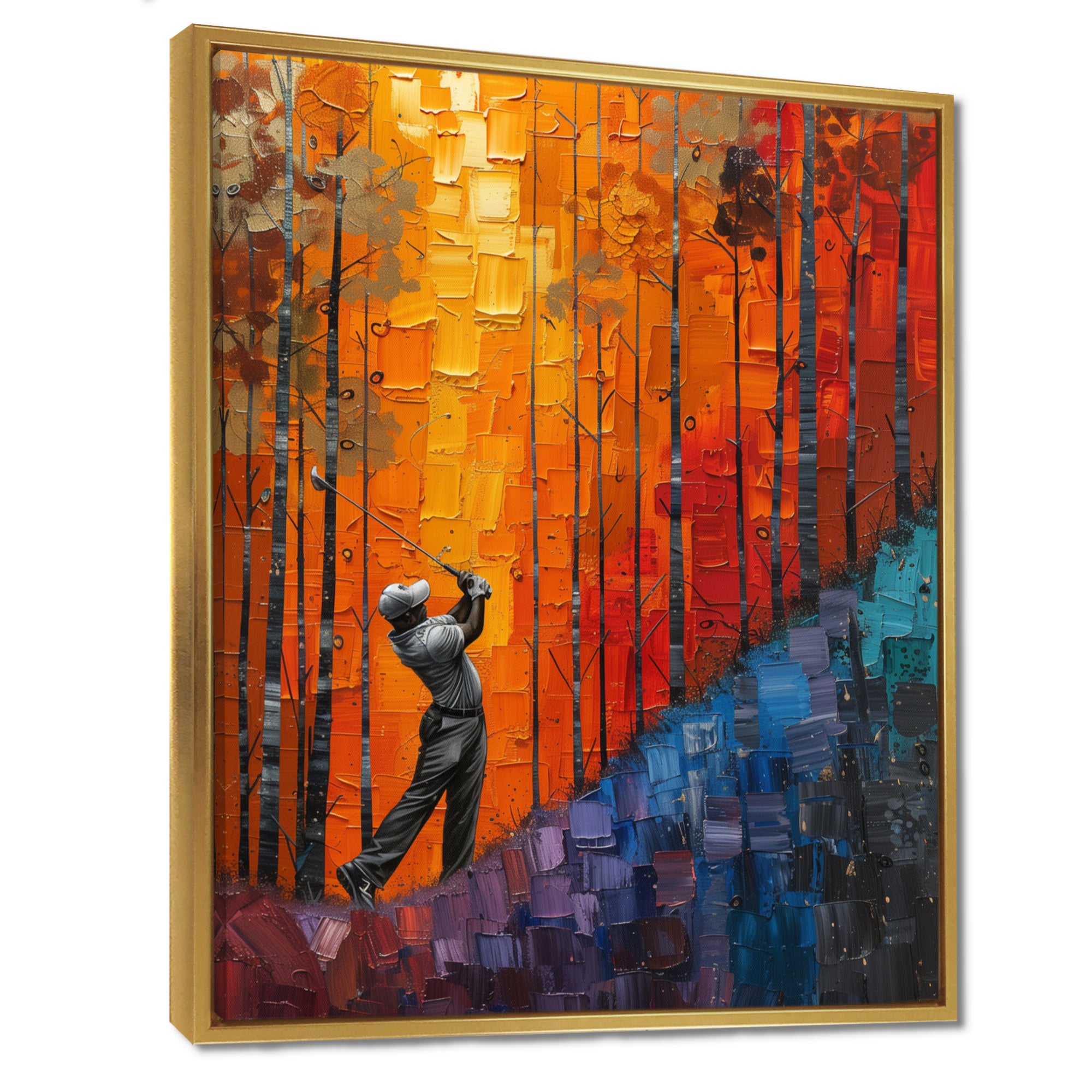 Yellow Red Golfing Heritage Country Club I - Golf Canvas Wall Art