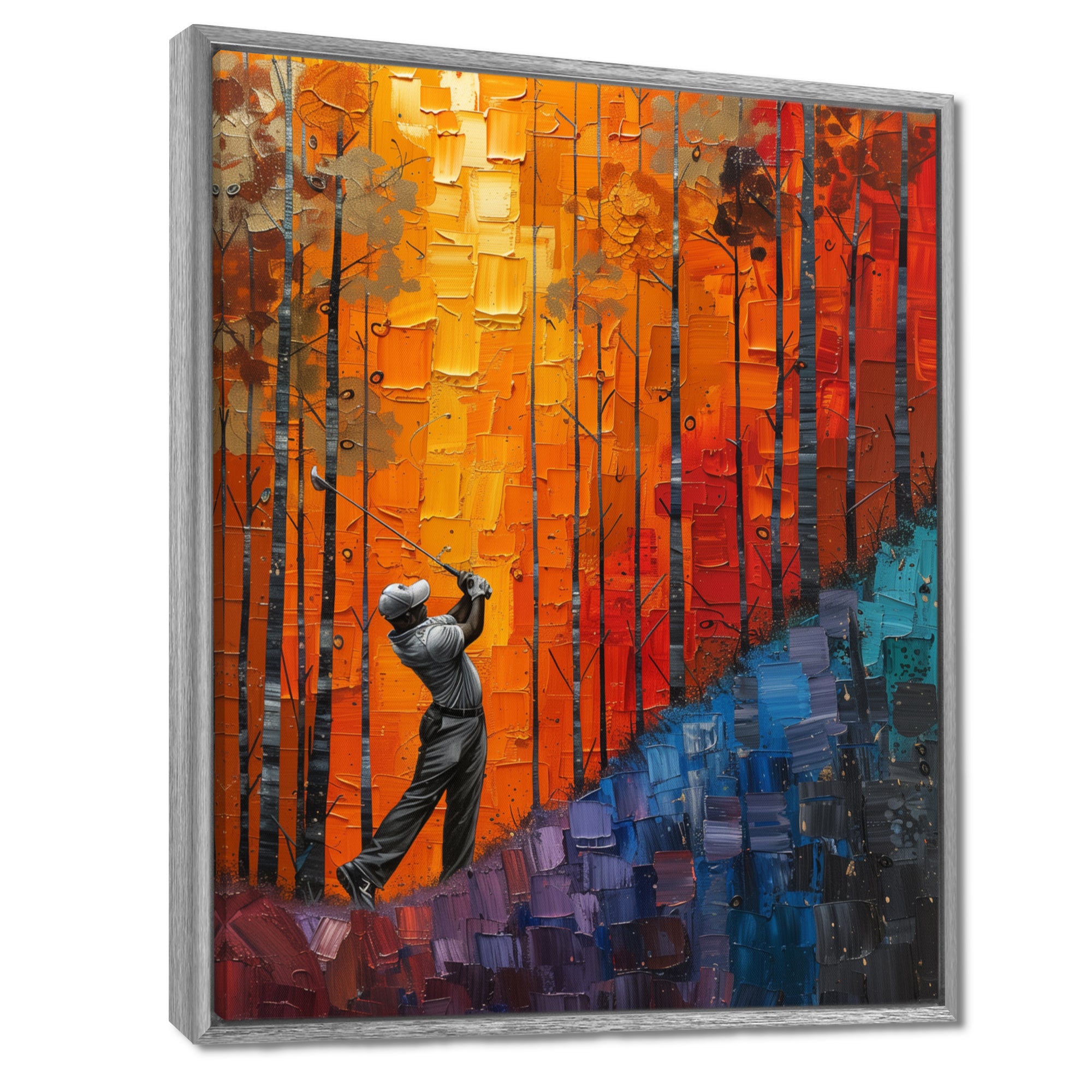 Yellow Red Golfing Heritage Country Club I - Golf Canvas Wall Art