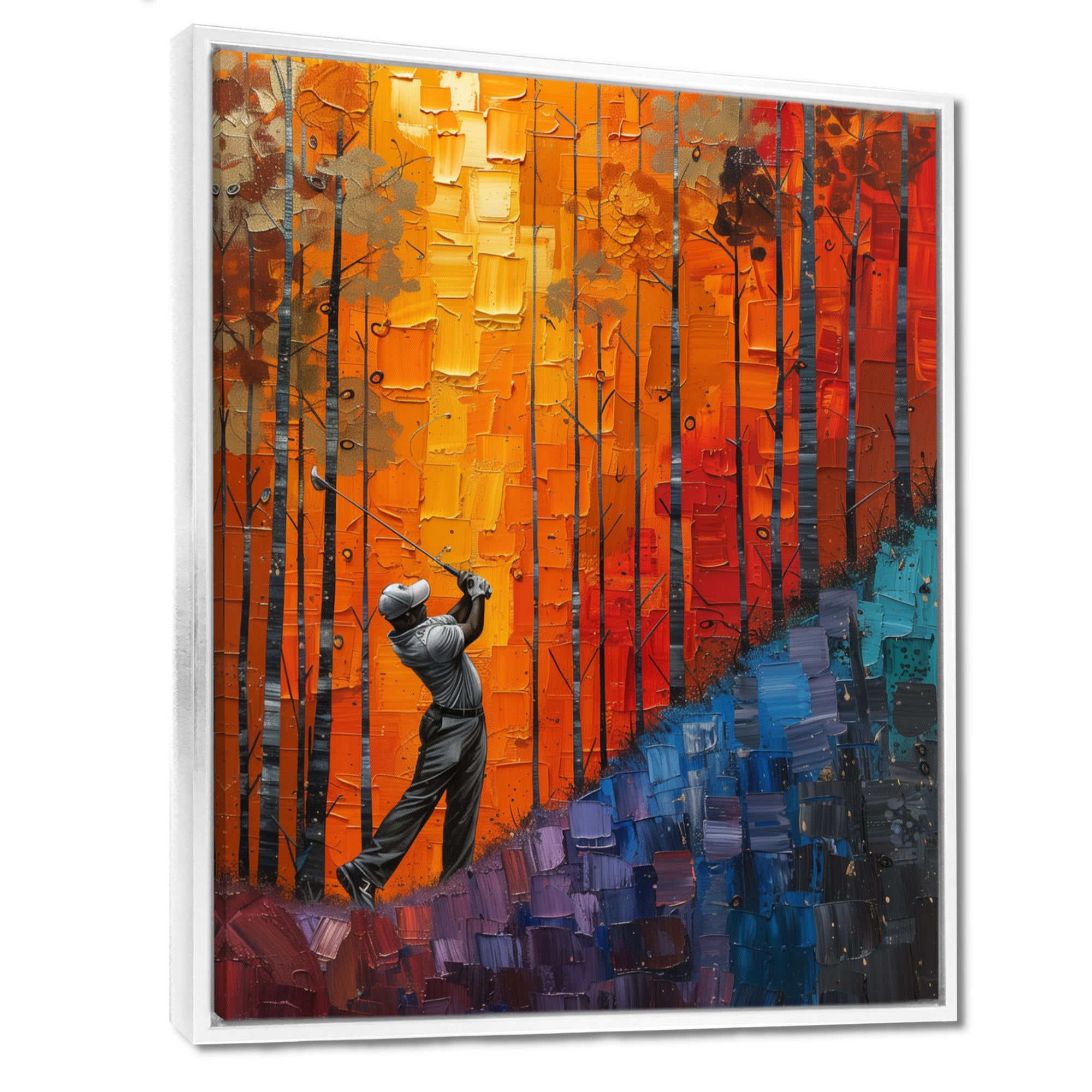 Yellow Red Golfing Heritage Country Club I - Golf Canvas Wall Art
