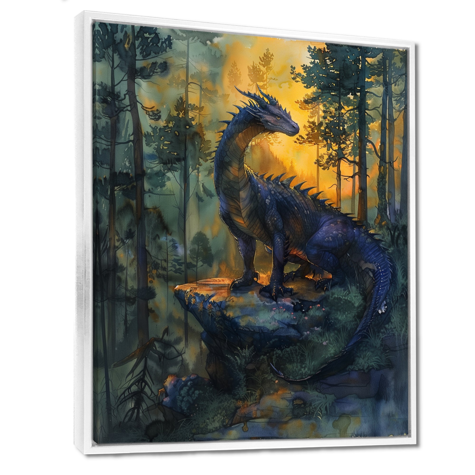 Darkness and Mystic Forest Dragon - Dragons Bedroom Wall Art
