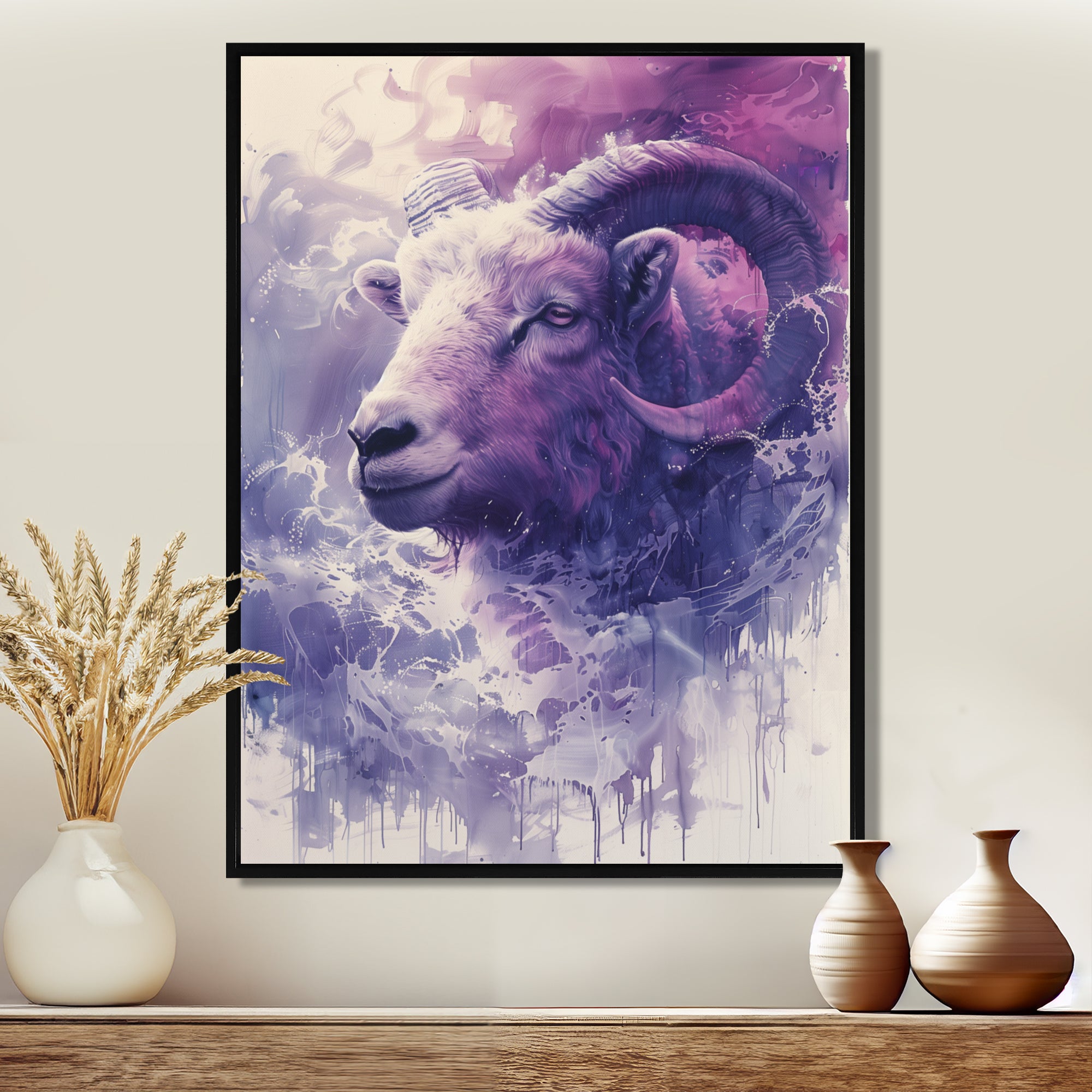 Purple Ram spirit Tranquility - Ram Home Decor Art