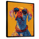 Orange red boxer dog with sunglasses - Dog Wall Decor
