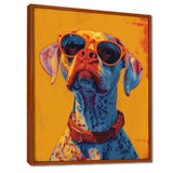 Orange red boxer dog with sunglasses - Dog Wall Decor