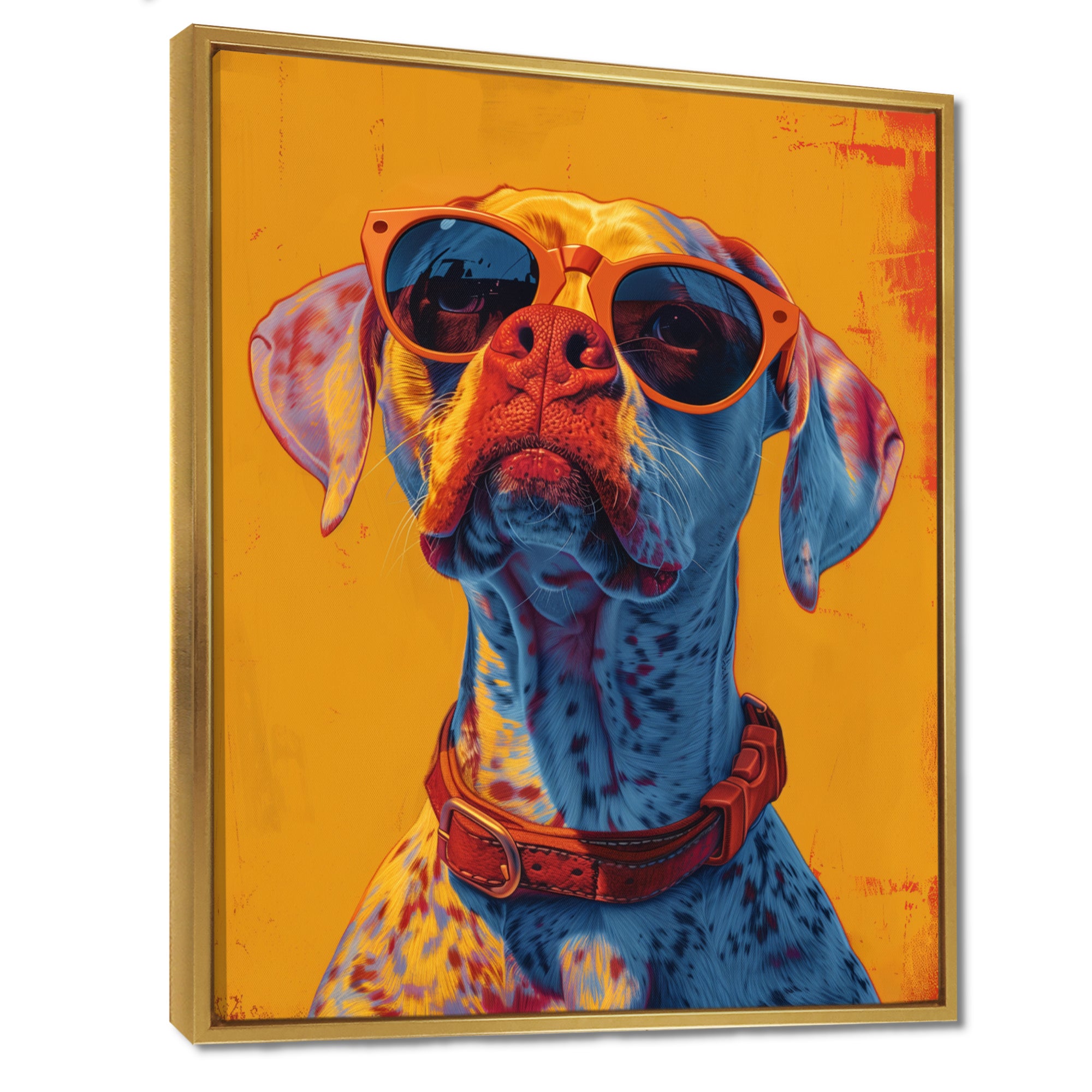 Orange red boxer dog with sunglasses - Dog Wall Decor