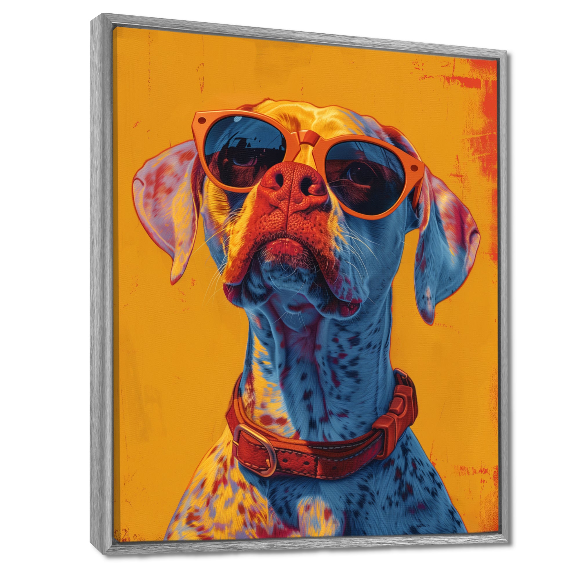Orange red boxer dog with sunglasses - Dog Wall Decor