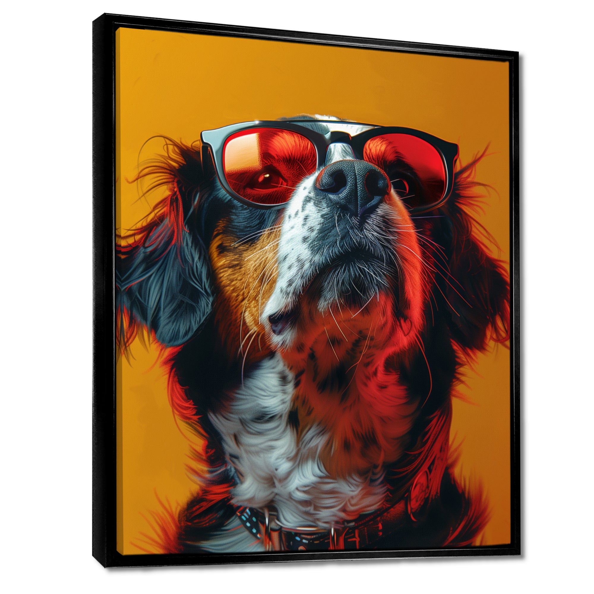 Red yellow sunglasses Bernese portrait - Dog Wall Art Prints
