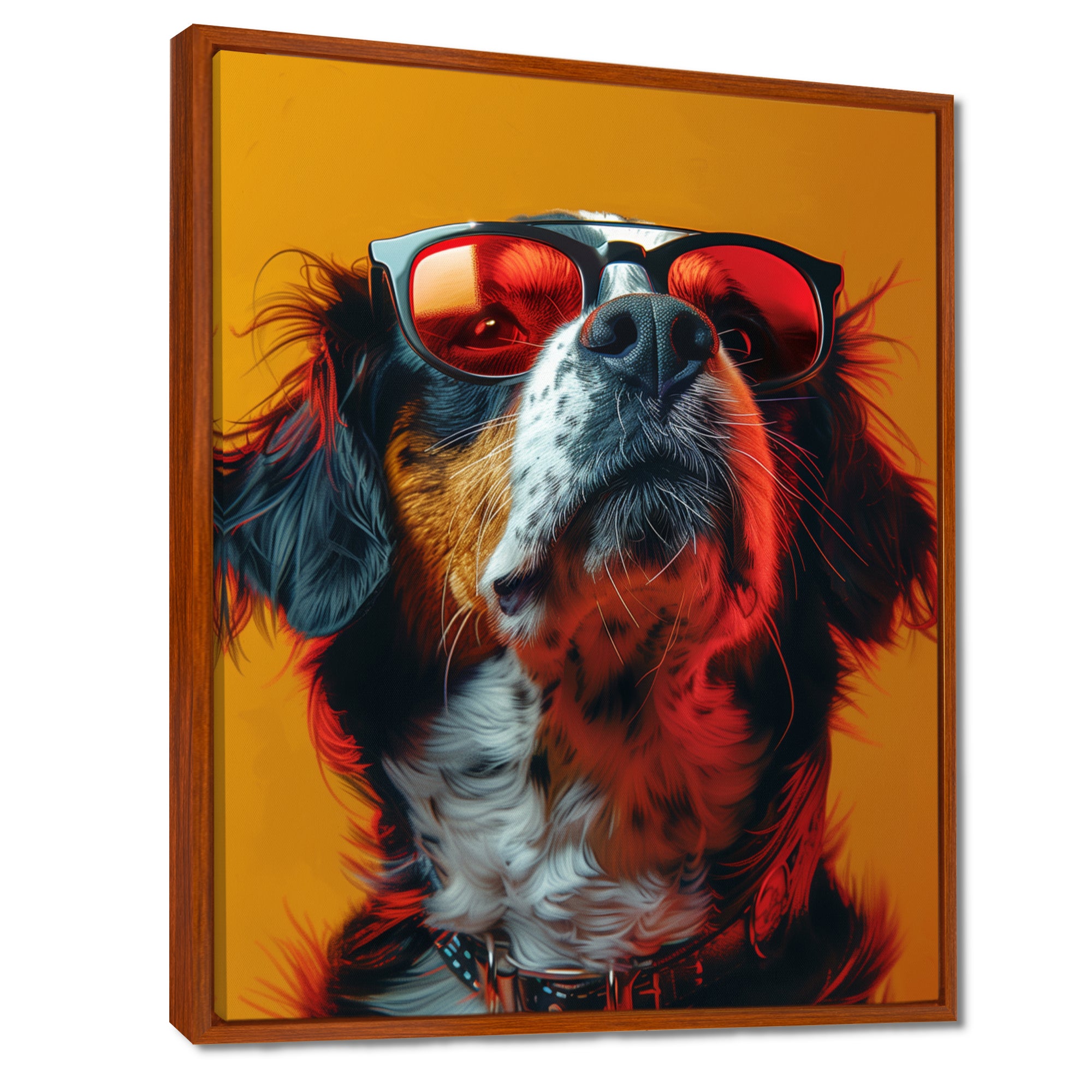 Red yellow sunglasses Bernese portrait - Dog Wall Art Prints