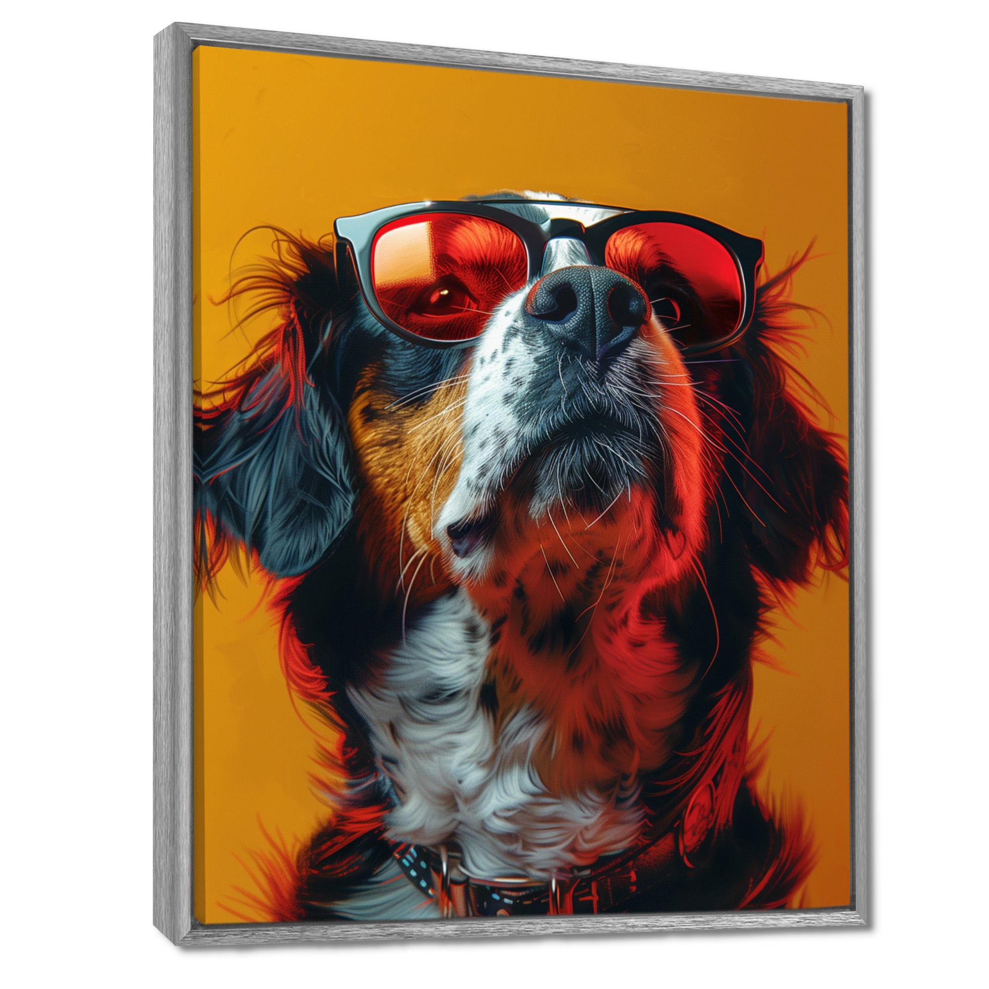 Red yellow sunglasses Bernese portrait - Dog Wall Art Prints