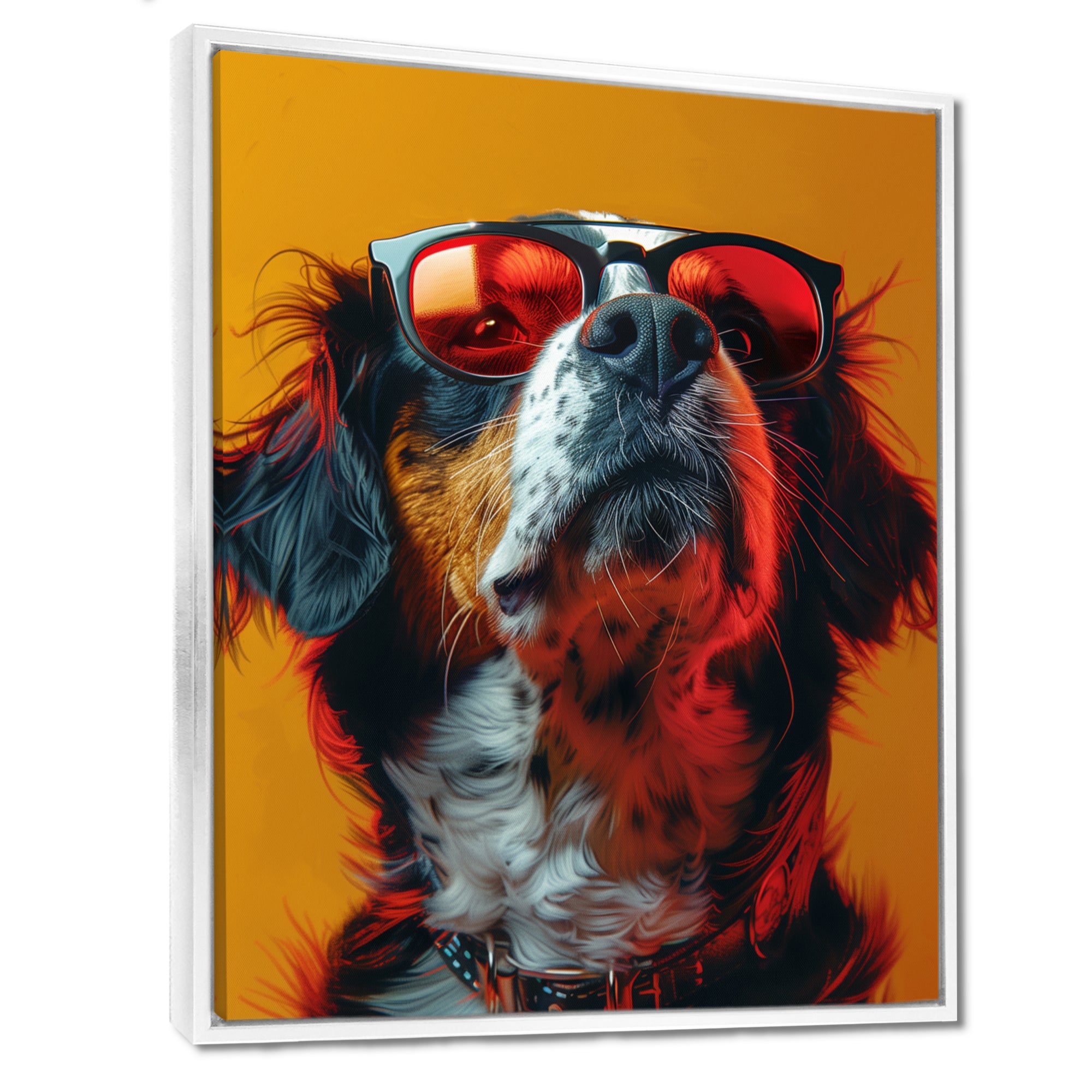 Red yellow sunglasses Bernese portrait - Dog Wall Art Prints