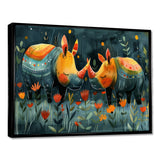 Yellow green Rhino wondering dreams - Rhino Wall Decor