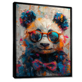 Red black panda portrait illusion - Panda Canvas Wall Art