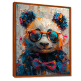 Red black panda portrait illusion - Panda Canvas Wall Art