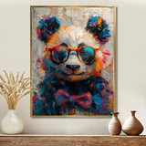 Red black panda portrait illusion - Panda Canvas Wall Art