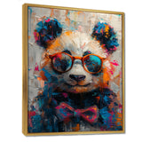 Red black panda portrait illusion - Panda Canvas Wall Art