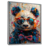 Red black panda portrait illusion - Panda Canvas Wall Art