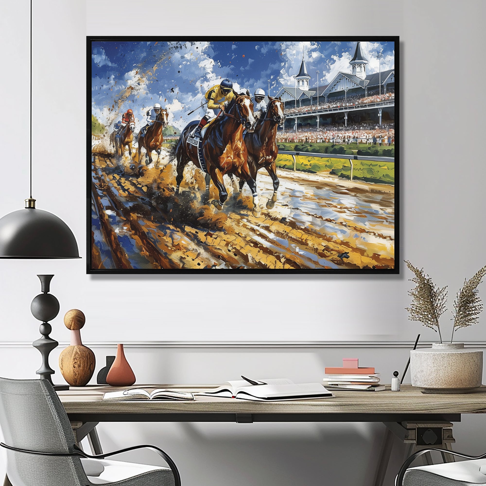 Horse Racing Track To Victory I - Horse Racing Canvas Wall Art