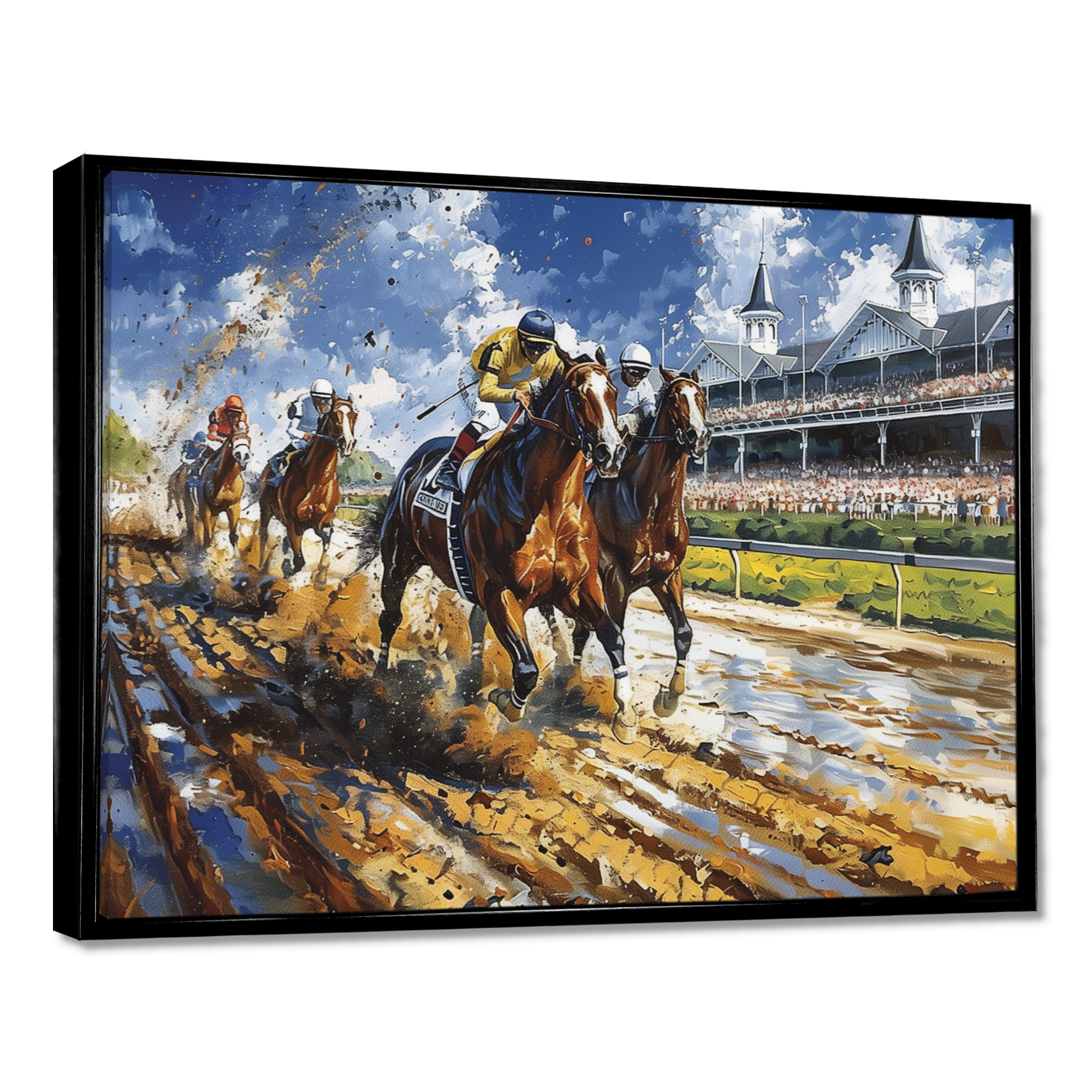 Horse Racing Track To Victory I - Horse Racing Canvas Wall Art