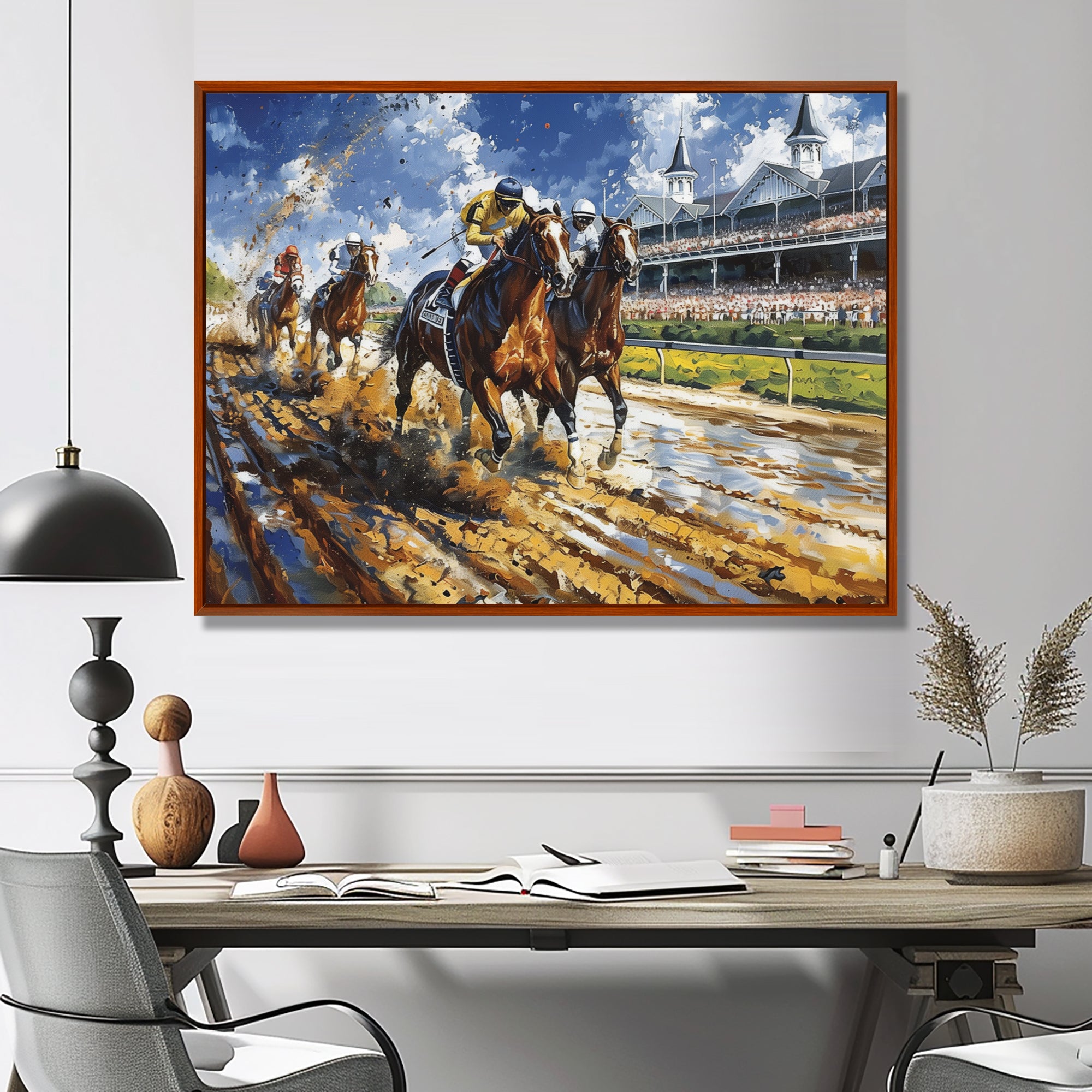 Horse Racing Track To Victory I - Horse Racing Canvas Wall Art