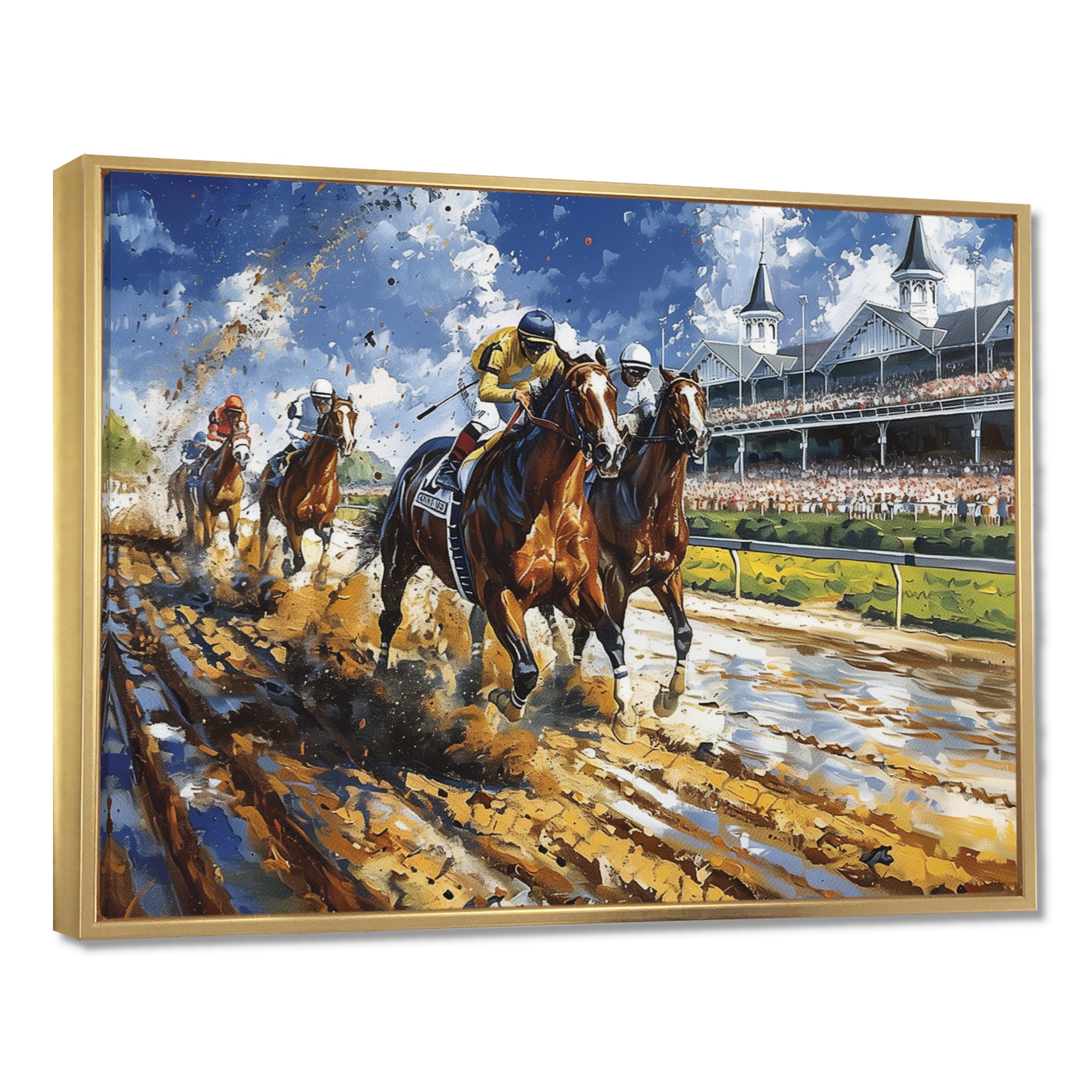 Horse Racing Track To Victory I - Horse Racing Canvas Wall Art