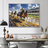 Horse Racing Track To Victory I - Horse Racing Canvas Wall Art