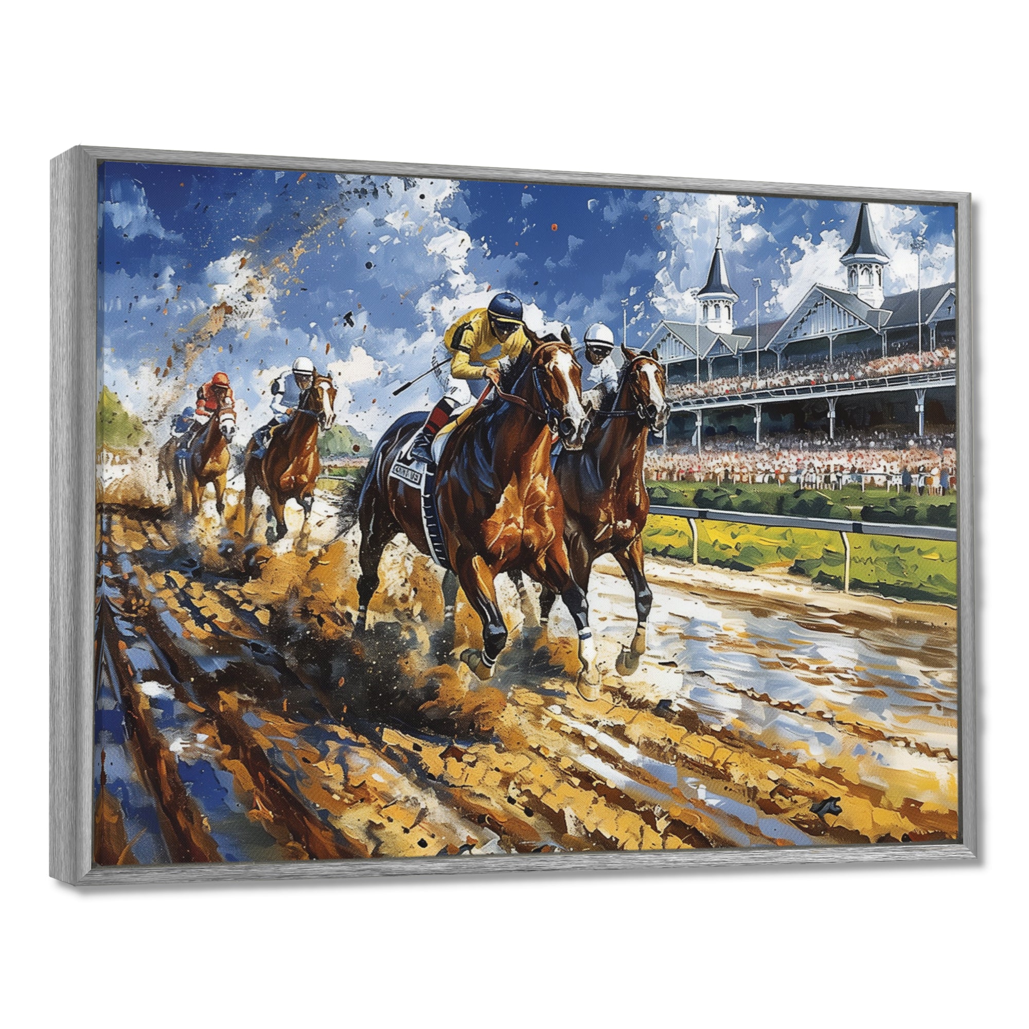 Horse Racing Track To Victory I - Horse Racing Canvas Wall Art