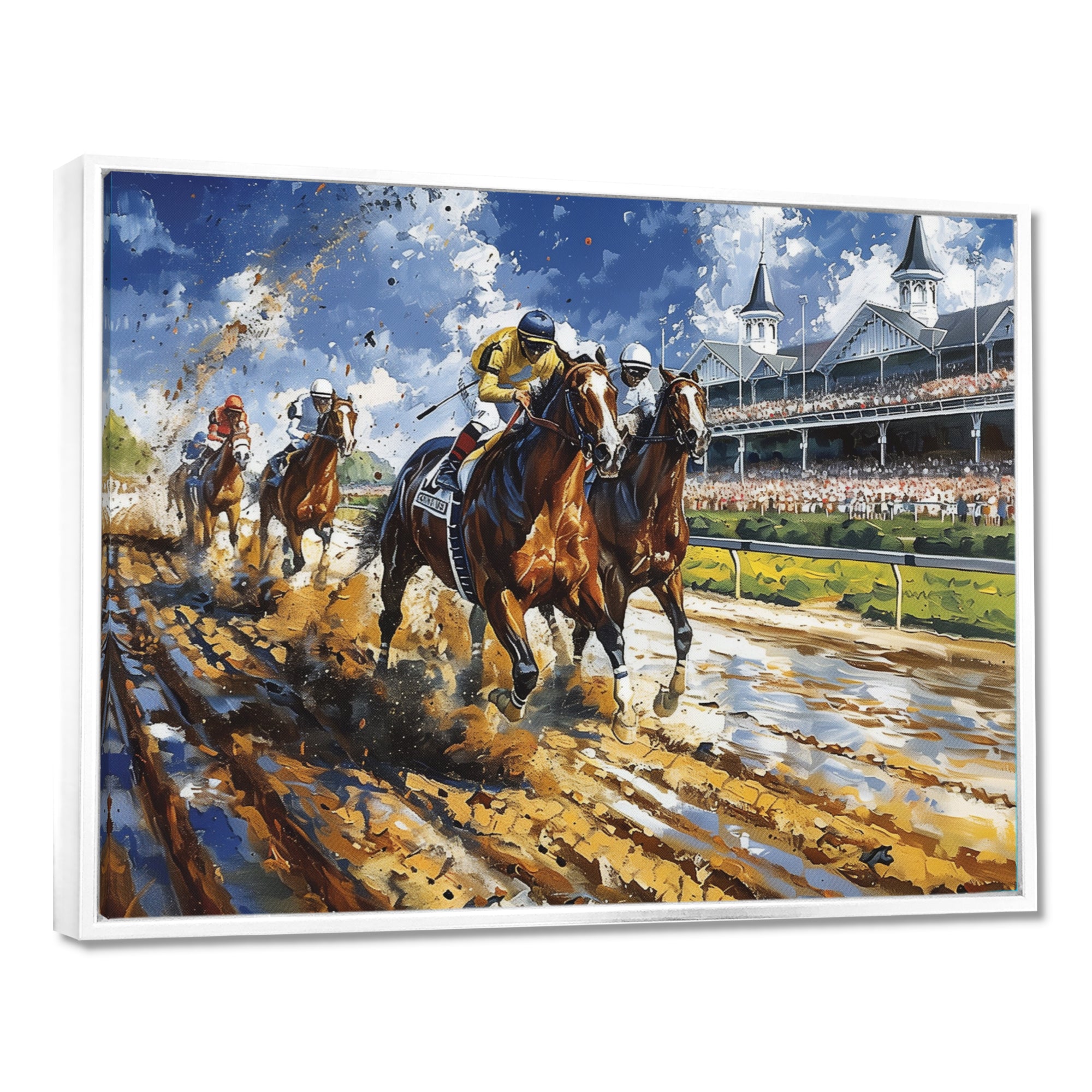 Horse Racing Track To Victory I - Horse Racing Canvas Wall Art