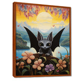 Gothic Bat in colorful flower rainforest - Bat Living Room Wall Art