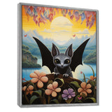Gothic Bat in colorful flower rainforest - Bat Living Room Wall Art