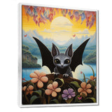 Gothic Bat in colorful flower rainforest - Bat Living Room Wall Art