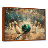 Green Bowling Ball Full Strike I - Bowling Canvas Wall Art