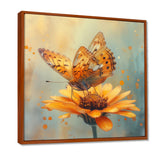 Vintage yellow Butterfly on daisy - Butterfly Wall Art Prints