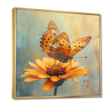 Vintage yellow Butterfly on daisy - Butterfly Wall Art Prints
