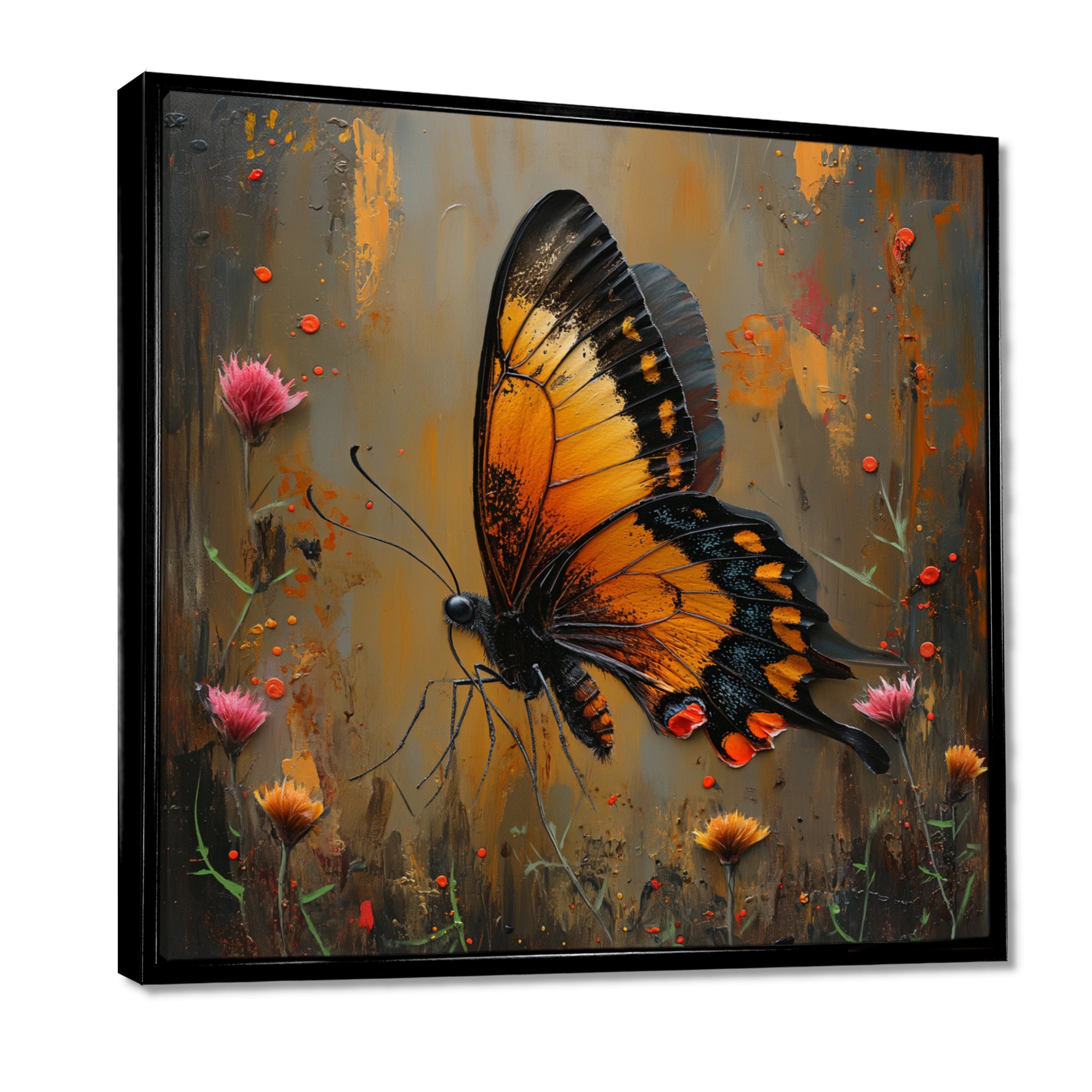 Vintage yellow and black Butterfly gardens - Yellow Butterfly Wall Art