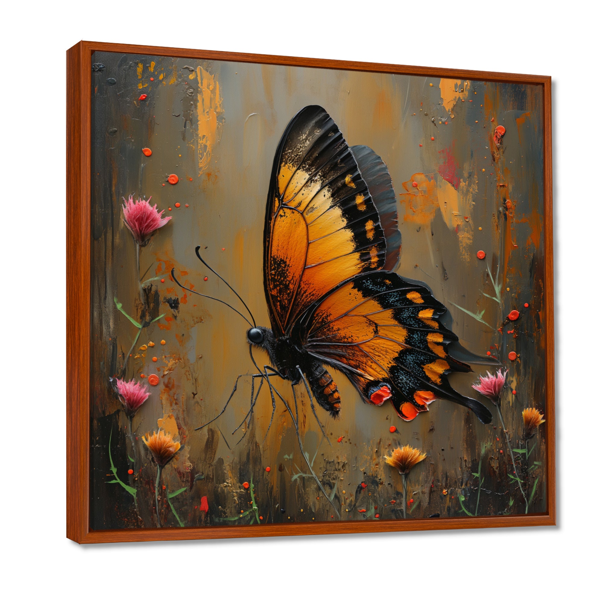 Vintage yellow and black Butterfly gardens - Yellow Butterfly Wall Art