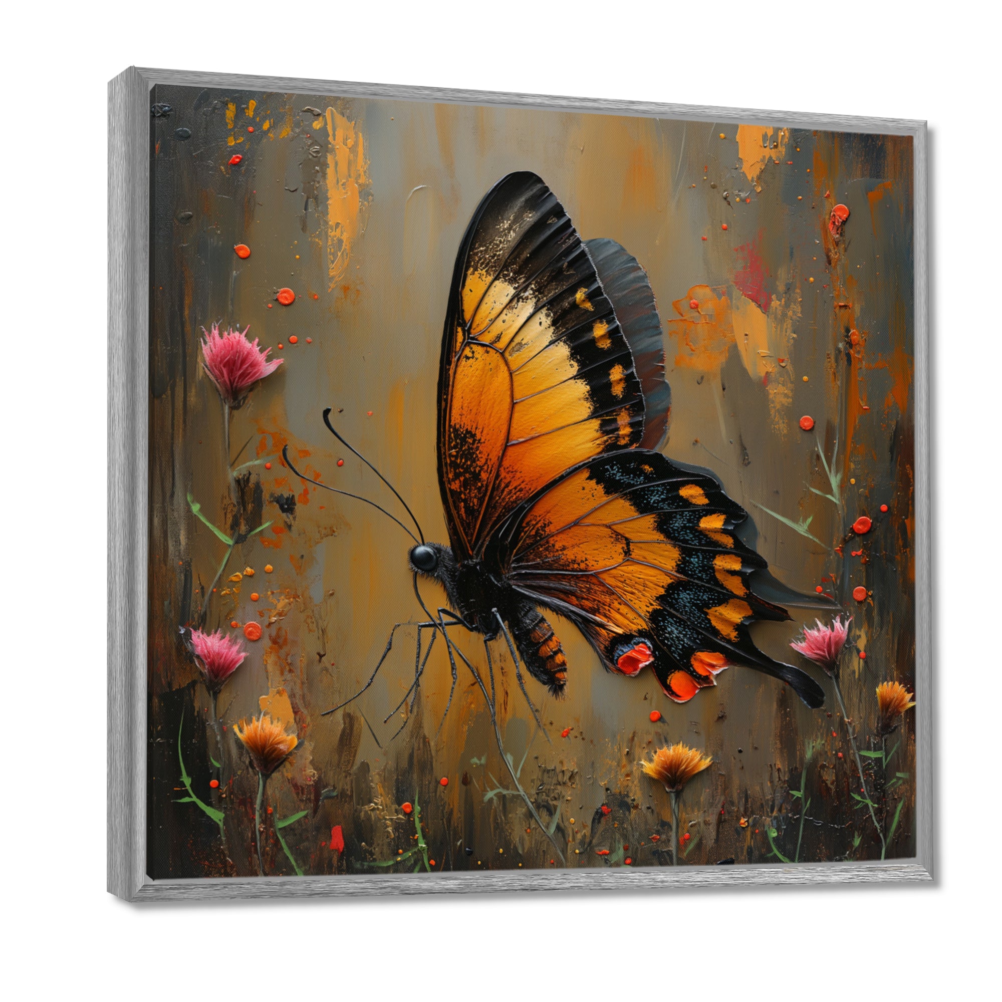 Vintage yellow and black Butterfly gardens - Yellow Butterfly Wall Art