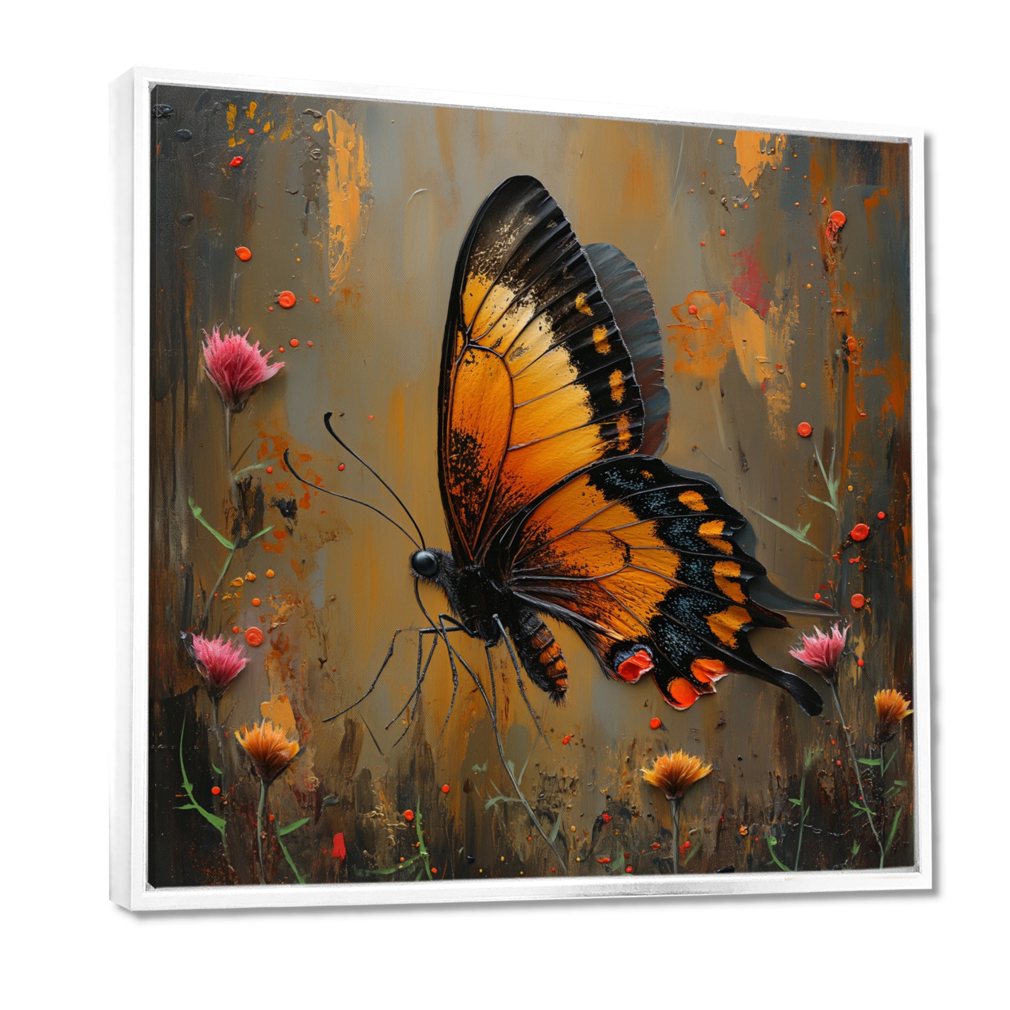 Vintage yellow and black Butterfly gardens - Yellow Butterfly Wall Art
