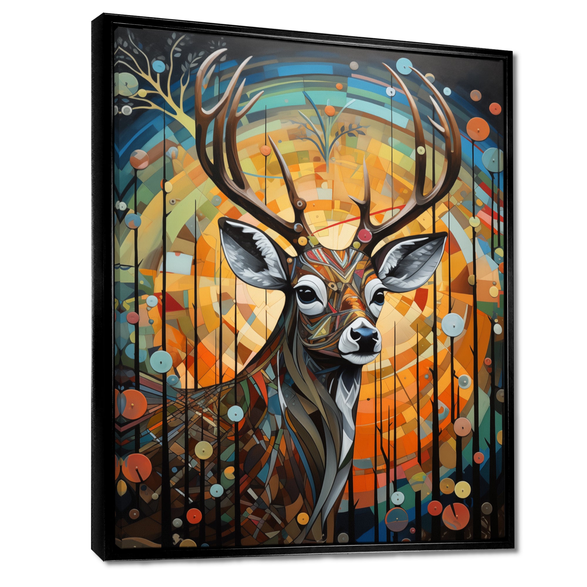 Deer in colorful landscape composition - Deer Bedroom Wall Art