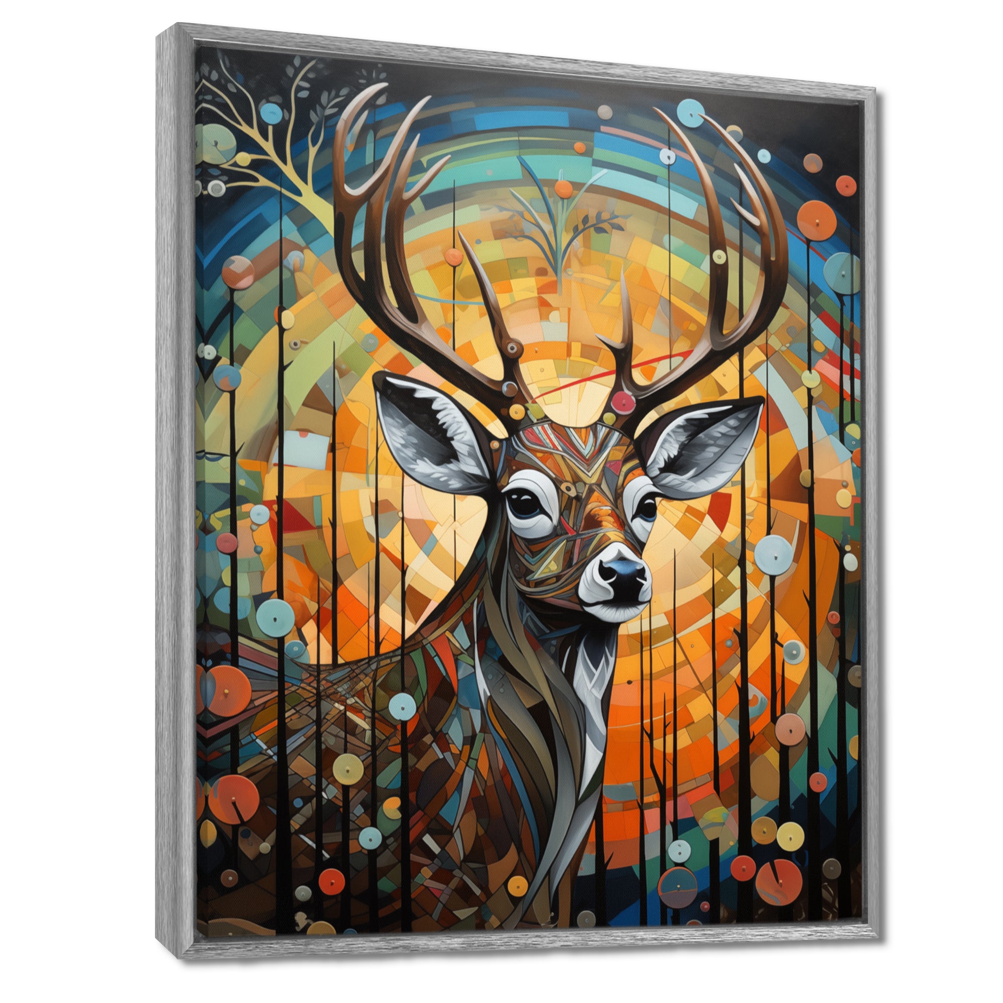 Deer in colorful landscape composition - Deer Bedroom Wall Art