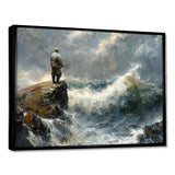 Cliffside Ocean Fishing - Hunting & Fishing Canvas Wall Art