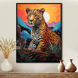 Cheetah in colorful mountain Sahara landscape - Cheetah Canvas Wall Art