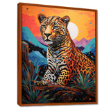 Cheetah in colorful mountain Sahara landscape - Cheetah Canvas Wall Art