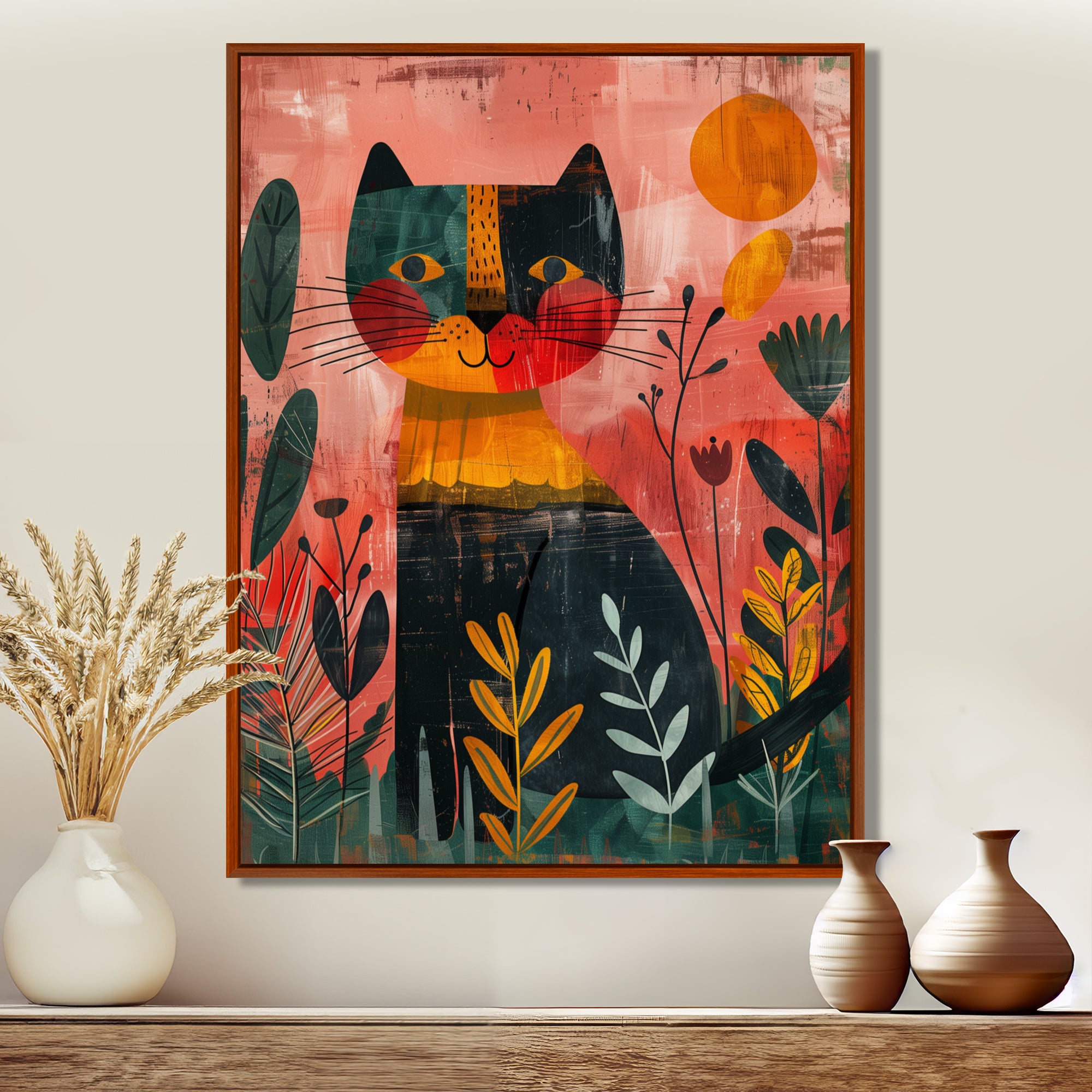 Cheetah in the African rainforest - Pink Cheetah Wall Art