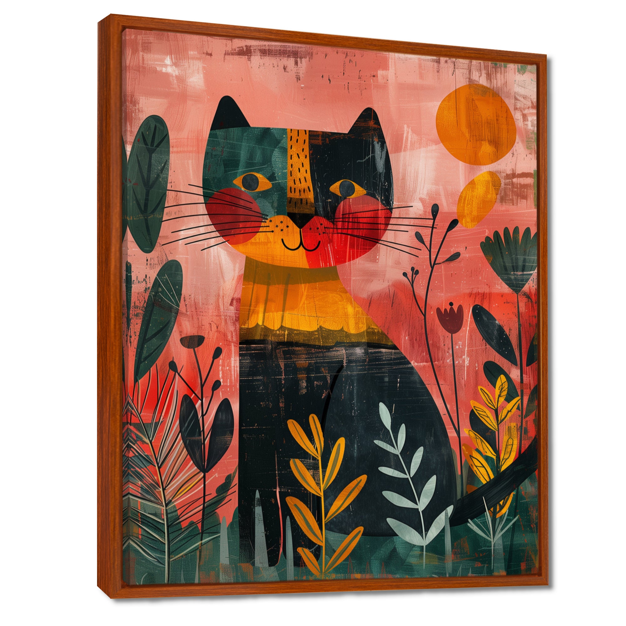 Cheetah in the African rainforest - Pink Cheetah Wall Art