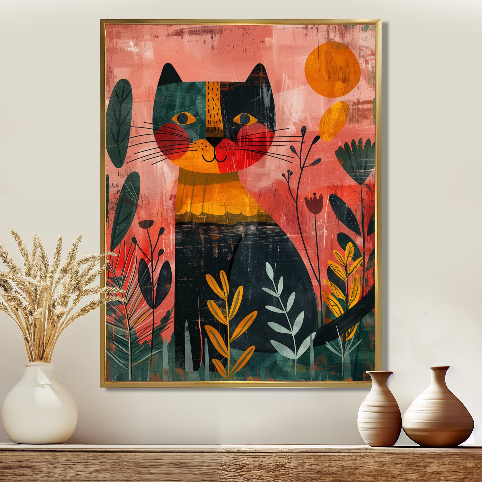 Cheetah in the African rainforest - Pink Cheetah Wall Art